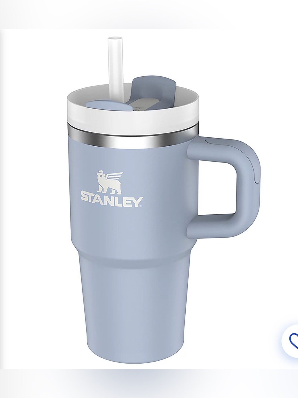 Stanley Powder Blue Travel Tumbler with Handle and Straw Lid Light Blue